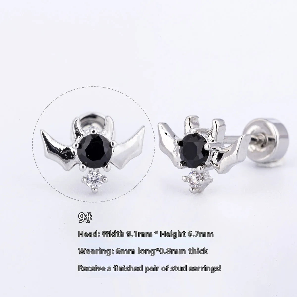 316L stainless steel Halloween drop earrings with real gold plating, skull and devil eye design, 6cm length, unisex