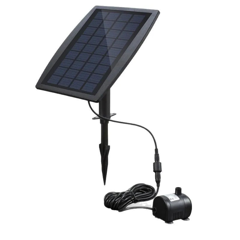 Solar fountain for pond, bird bath, or rockery, floating or foam-fixed, 1W to 5W options