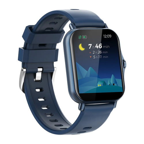 W10 Bluetooth smart watch with heart rate monitoring on wrist showing curved touch screen