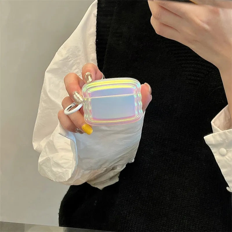 Silicone case with holographic laser colour for AirPods and AirPods Pro charging case