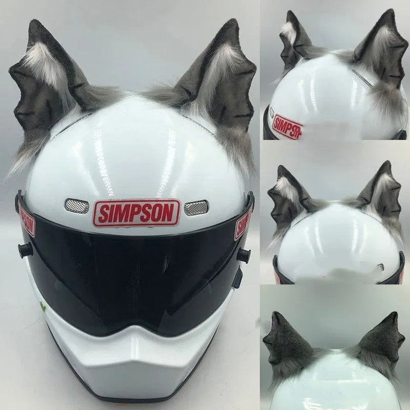 ABS helmet decorations with animal ears and tail for motorcycle and electric bike helmets