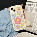 Three-dimensional flower TPU phone case with fall protection for iPhone 13 14 15 models