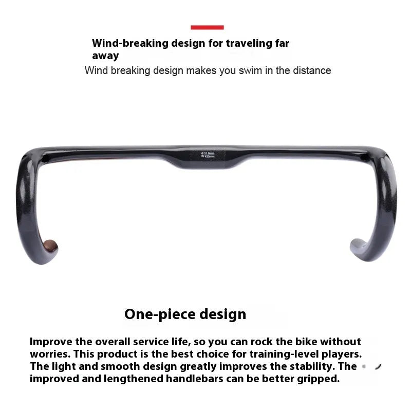 Black Grey Silver carbon fibre road bicycle drop handlebar shown in 400mm 420mm 440mm width options