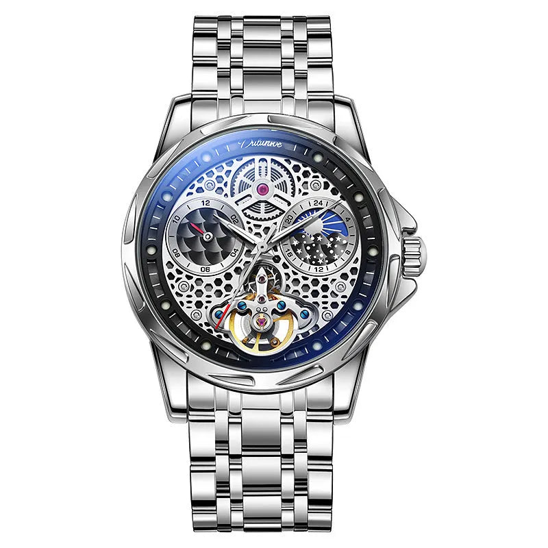 Men's automatic waterproof business watch with luminous hands in multiple colour and strap options