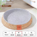 A woven rattan cat nest or pet bed shown in one of the four available sizes.