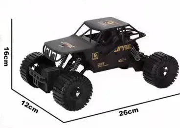 Super large black remote control off-road toy car with four-wheel drive and spring rod suspension