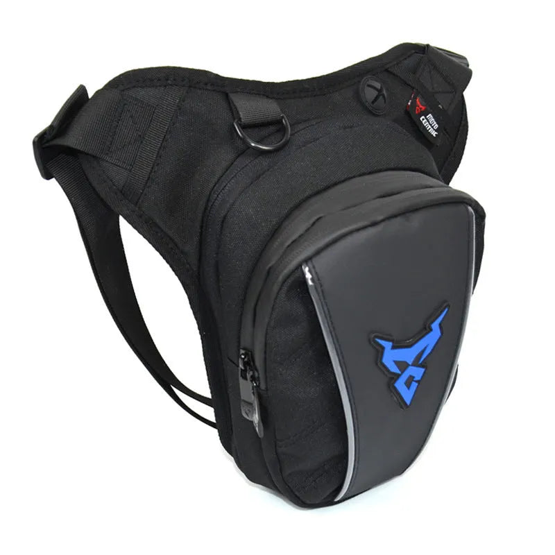 Motorcycle leg bag in Oxford cloth with crossbody, shoulder, waist, and leg mounting options