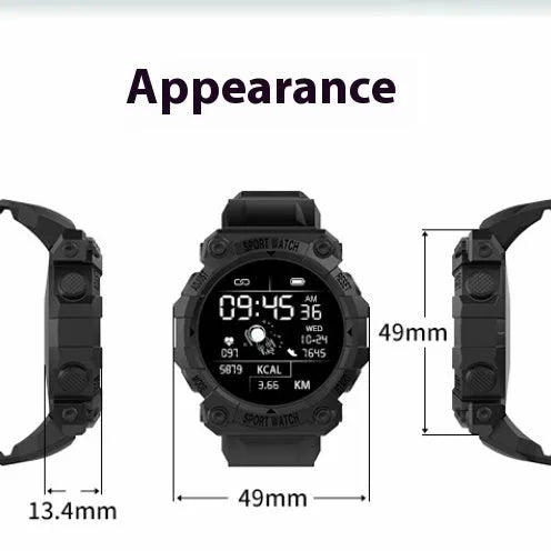 Spaceman Round FD68S smart bracelet with 144 large colour screen, TFT touch display, available in pink, red, green and black
