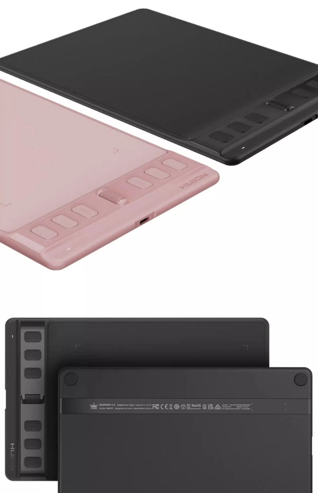 Hua Wang H641P digital drawing tablet with PW110 pen in black or cherry blossom pink