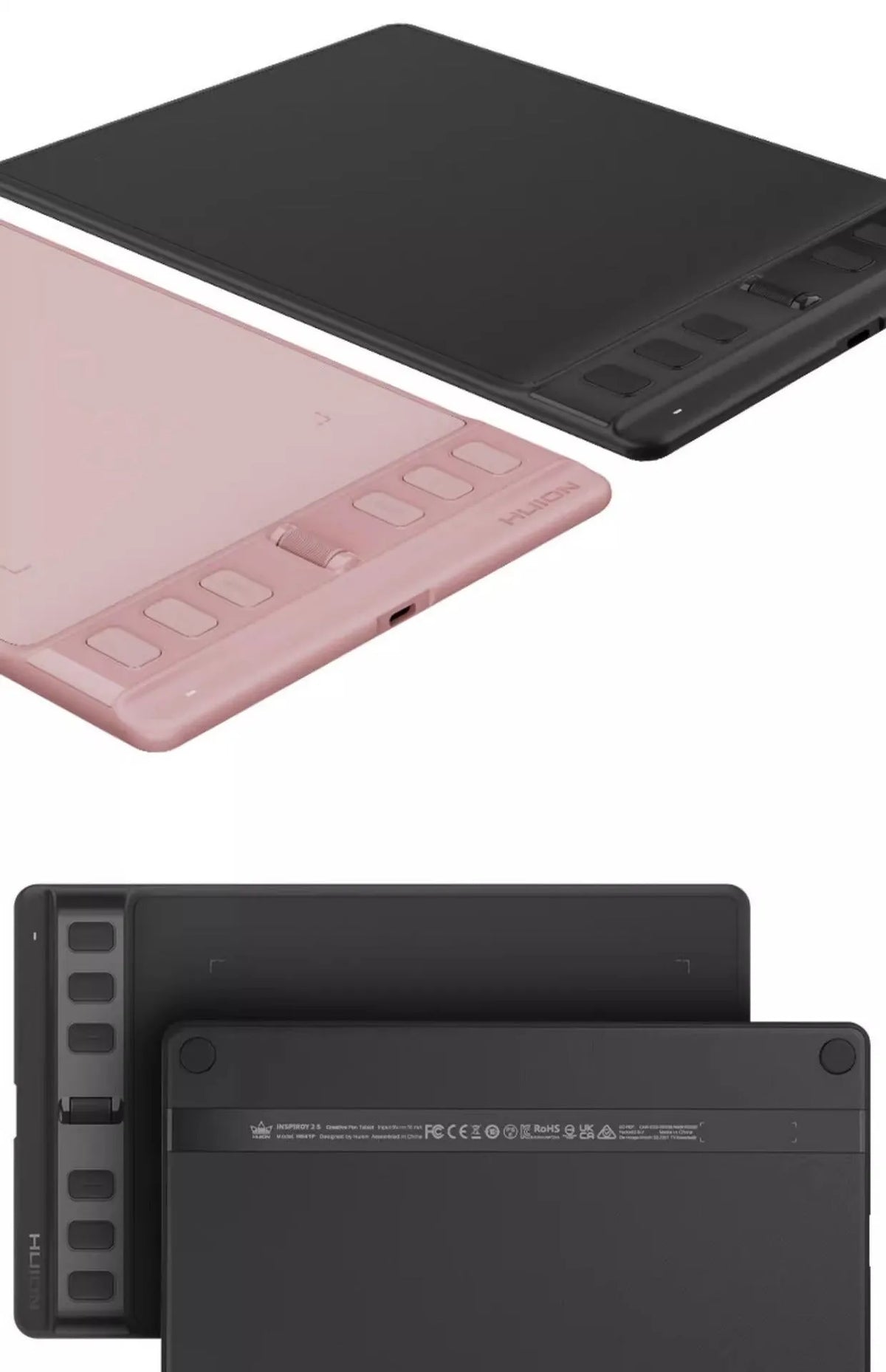 Hua Wang H641P digital drawing tablet with PW110 pen in black or cherry blossom pink
