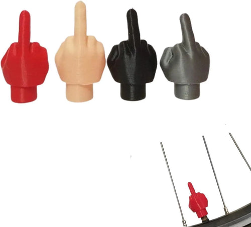 Four latex tyre valve caps showing black and skin colour options for vehicle dust protection