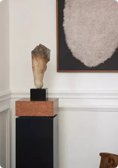 French retro style abstract horse head desktop sculpture carved from solid resin.