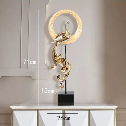 Resin Phoenix ornament in European style with detailed moulded design