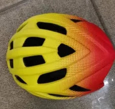 Orange in-mold cycling helmet, PC shell and EPS liner, size L 56-61cm, 240g, 16 vents