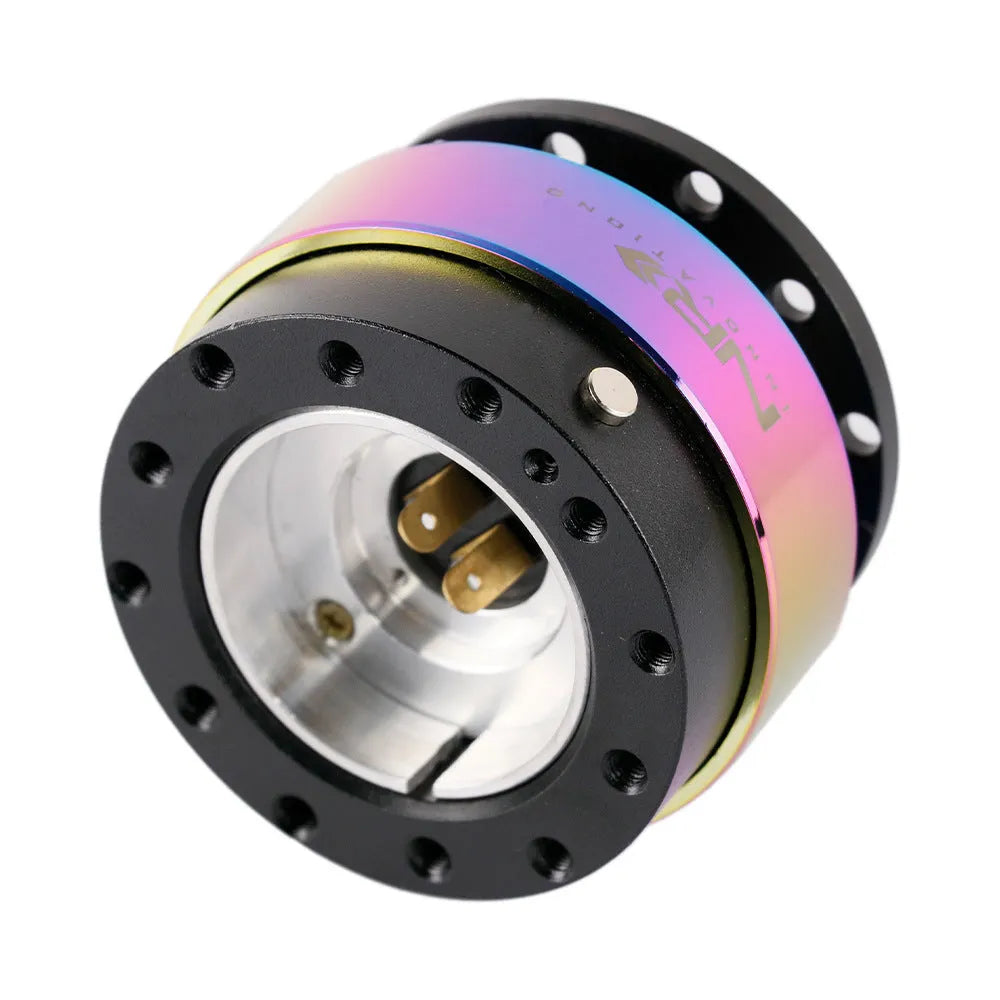 Colourful car steering wheel quick-release device with lock mechanism and heightening insole for automotive modification