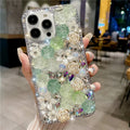 Handmade 3D diamond rose flower phone case for iPhone, TPU anti-fall anti-fingerprint cover in red rose colour