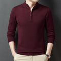 Men's zipper casual bottoming sweater in loose fit, long sleeves, seven colour options