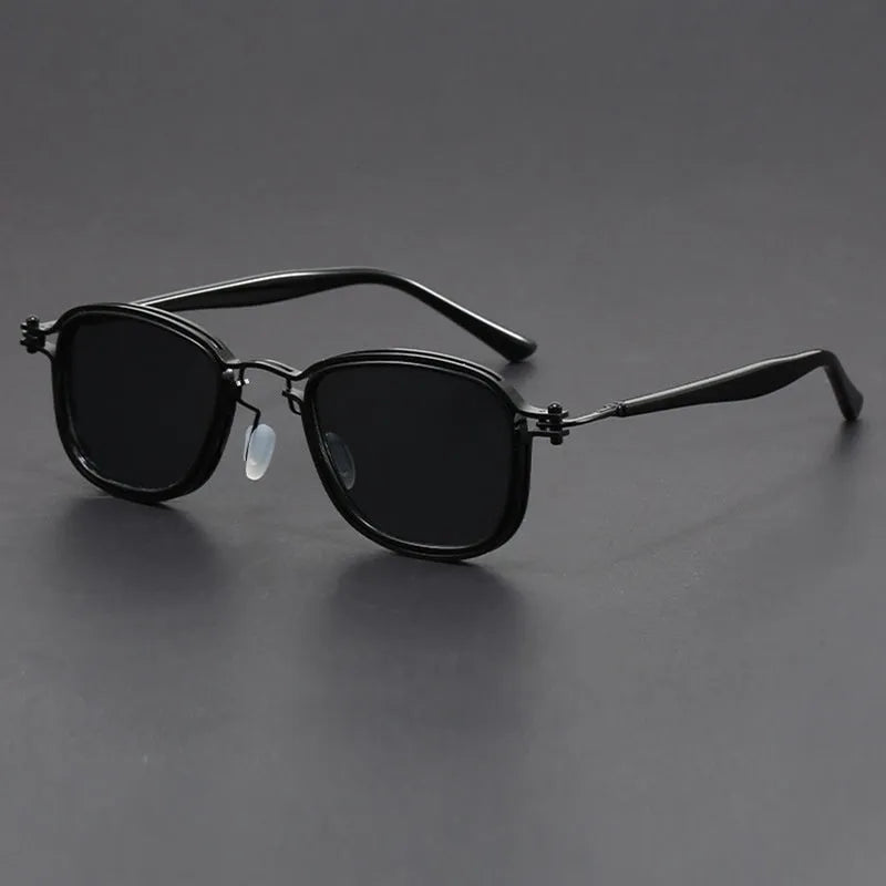 Retro square sunglasses with metal arms and tinted AC lenses in a Hawksbill Tea colour finish.