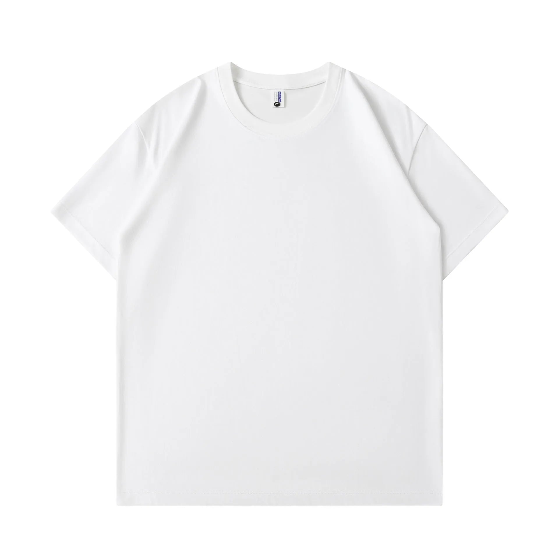 Unisex solid colour pure cotton loose fit short sleeve T-shirt in a leisure setting