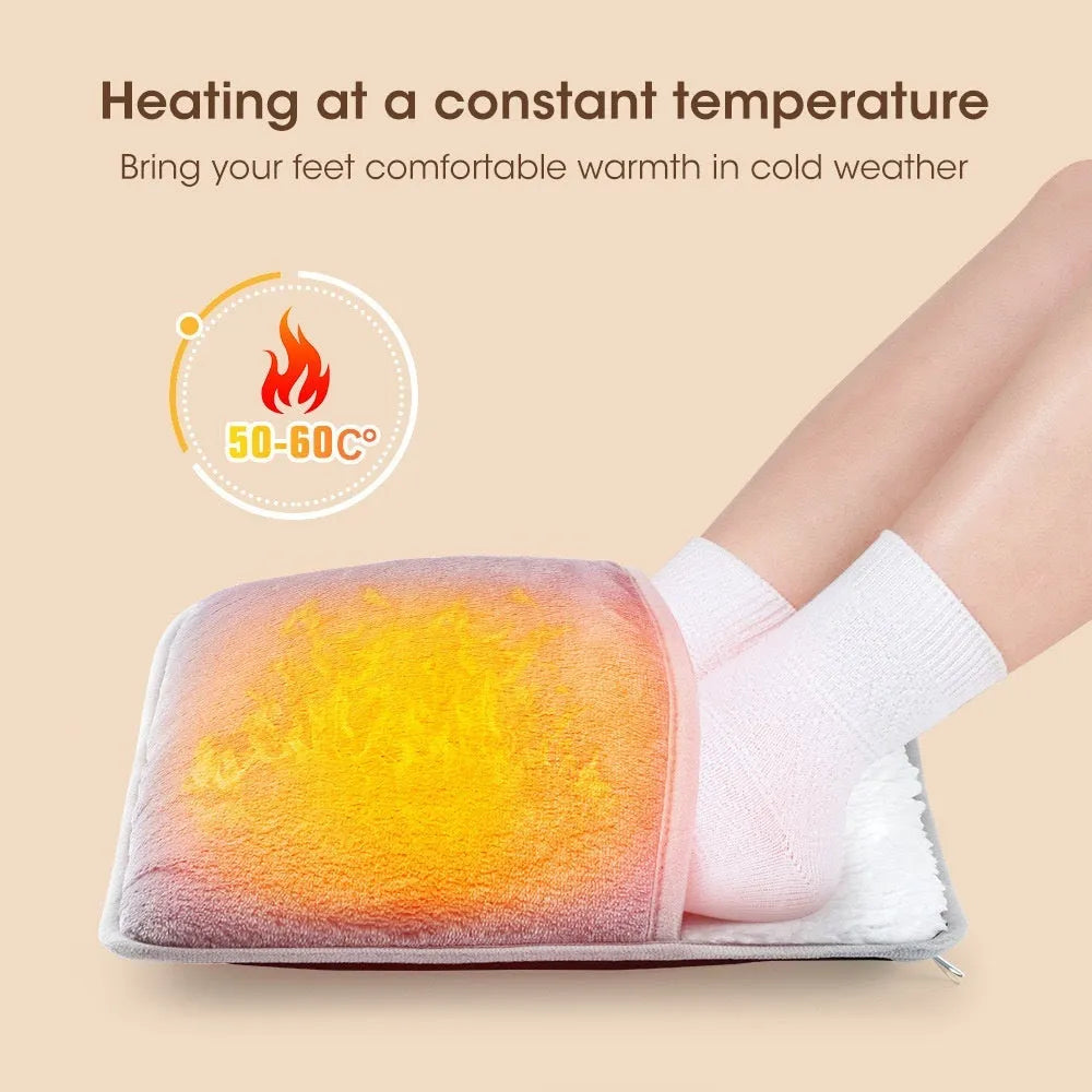 Grey USB powered feet warmer with mechanical switch for household use 5W 3.7V