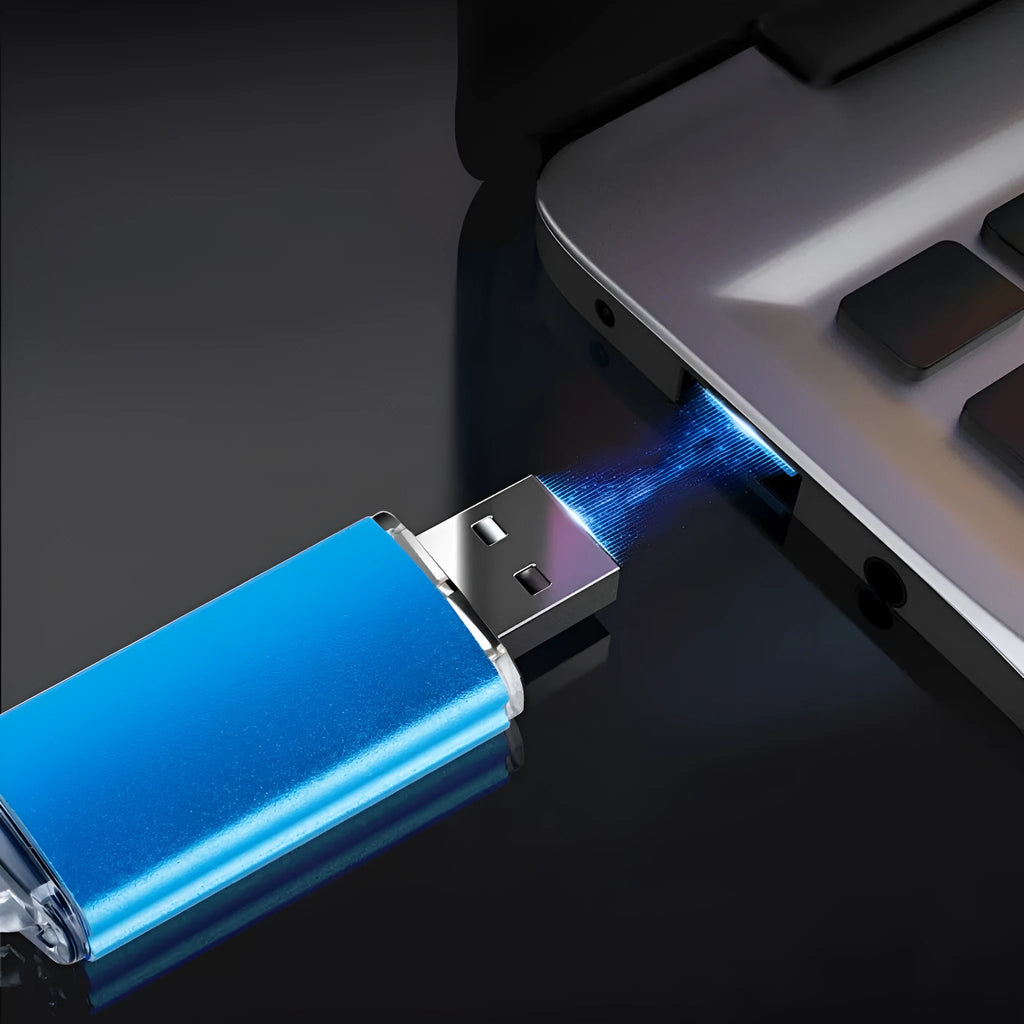 Metal USB flash drive 60x18x8mm USB 2.0 in black, white, sky blue, red, light green, gold, or dark pink