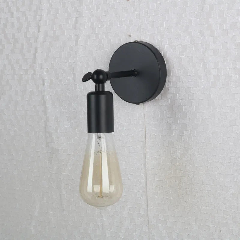 American black industrial style small wall lamp wrought iron antique finish indoor