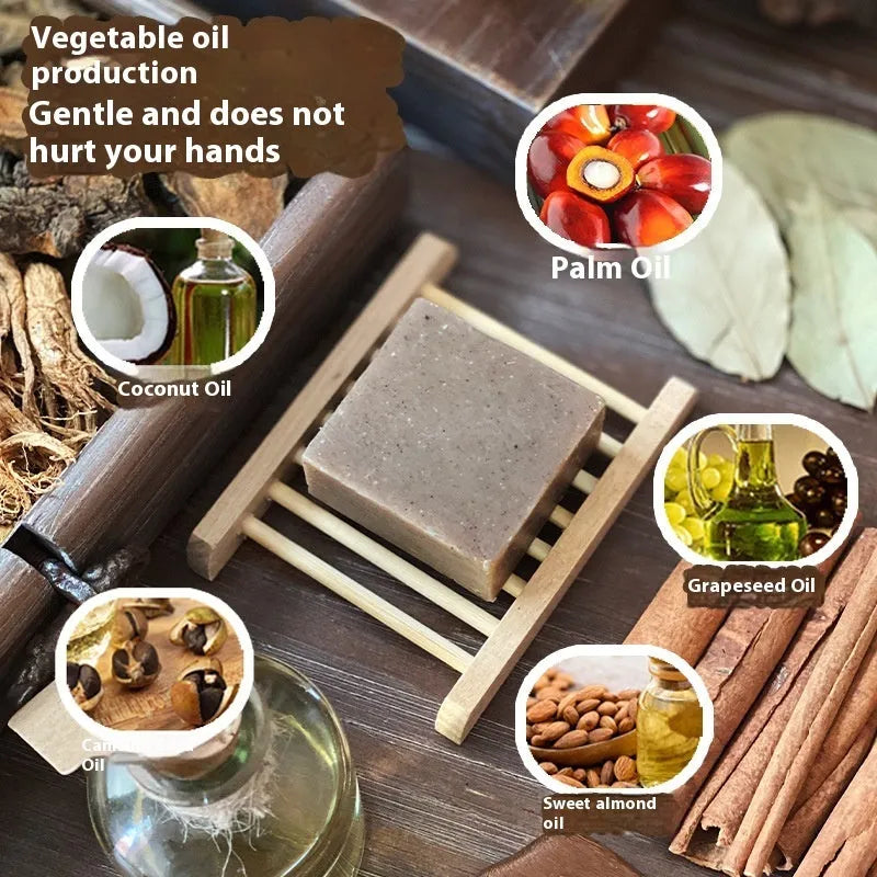72g Nine Grass cold process shampoo soap bar, solid hair cleansing product