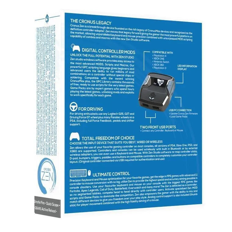 Black plastic wired to wireless controller converter adapter for gaming consoles.