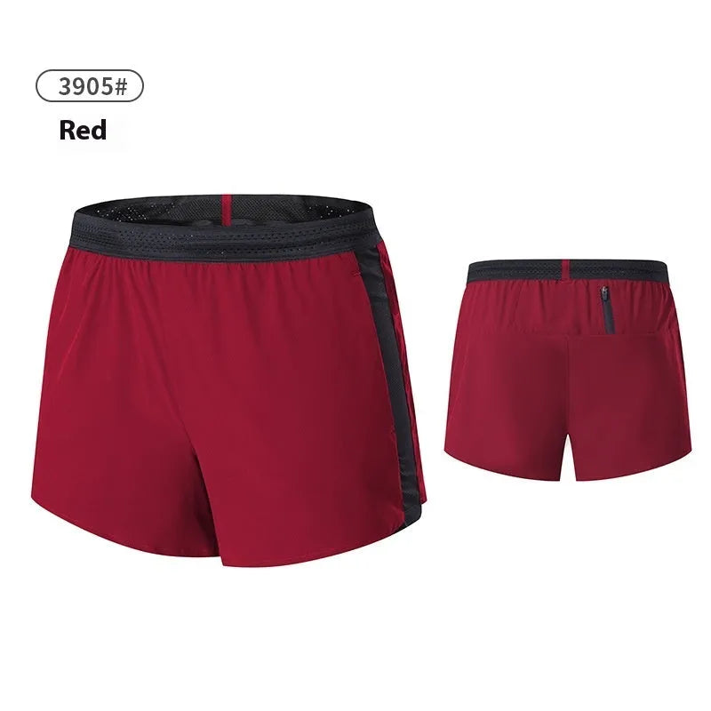 Men's solid colour low-waist polyester basketball shorts laid flat, showing short length and athletic design.