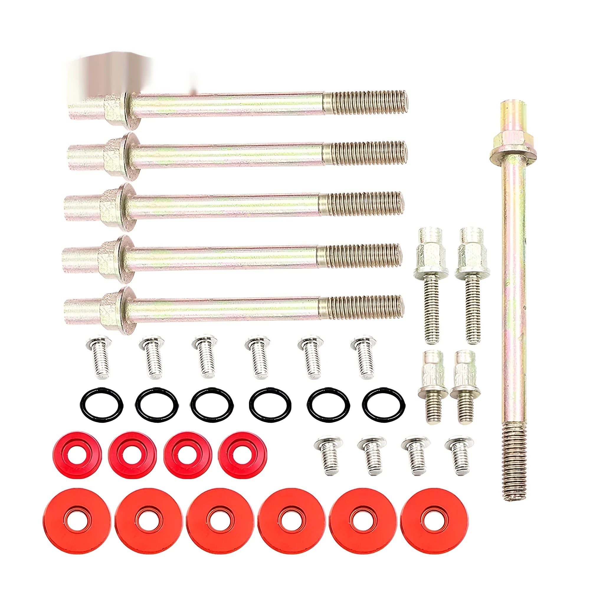 Honda Civic K Series aluminium engine gasket kit in black, blue, red, and silver colour options