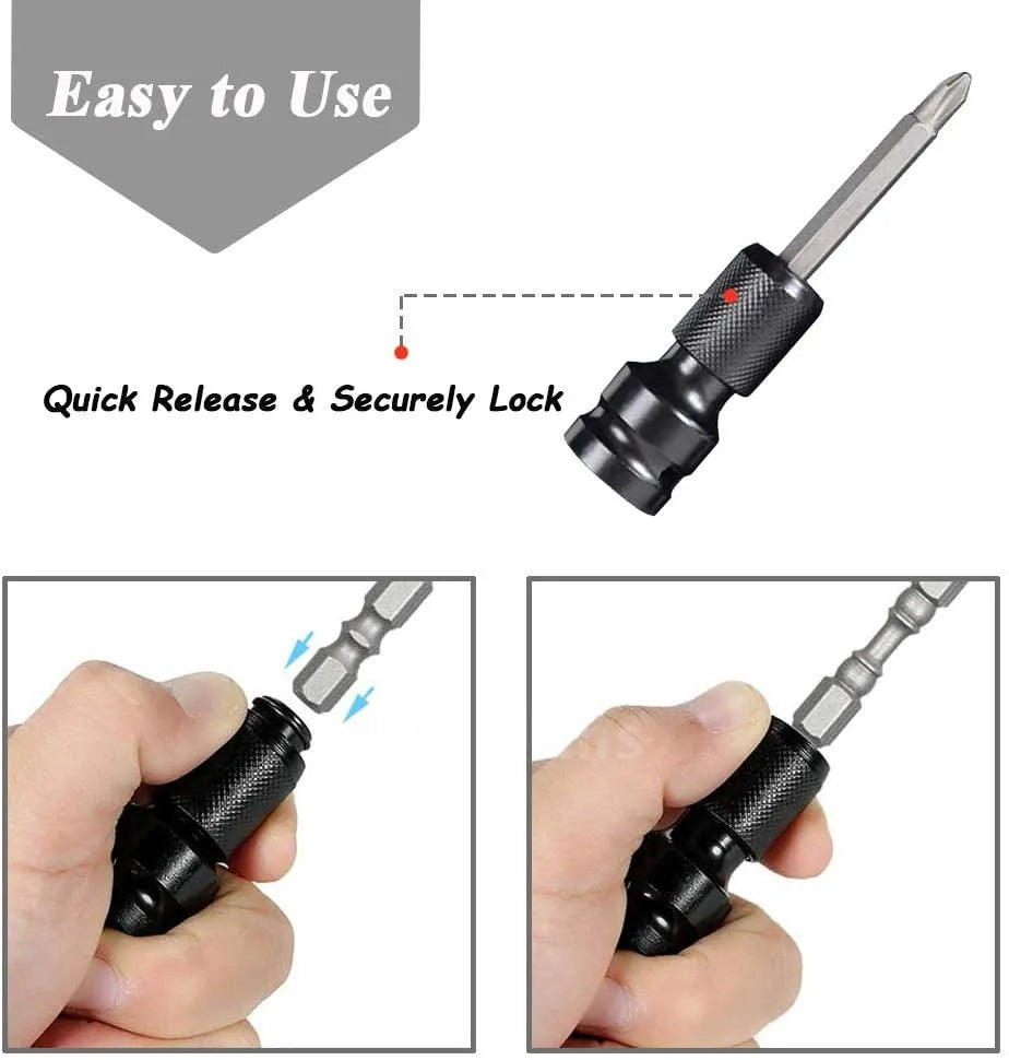 Scaling bit holder with telescopic sleeve for electric wrench, No. 45 steel construction
