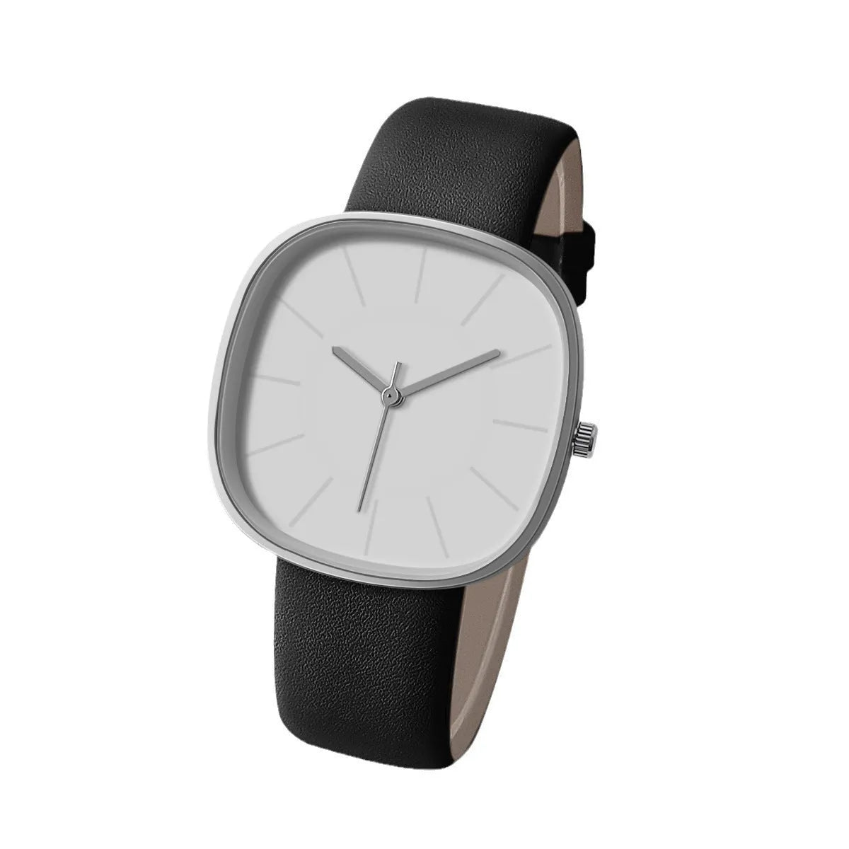 Square silicone strap watch, 10mm thick, organic glass mirror, stainless steel bottom, pin buckle, five colours