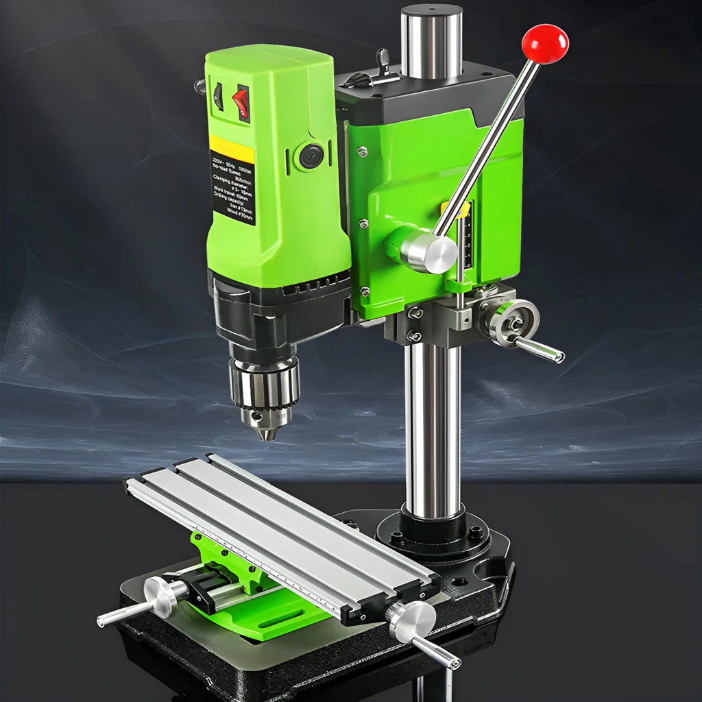 220V bench drill milling machine on a workbench
