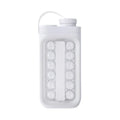 2-in-1 portable ice ball tray and water bottle with quick-release mould, light blue colour, 17 ice balls capacity