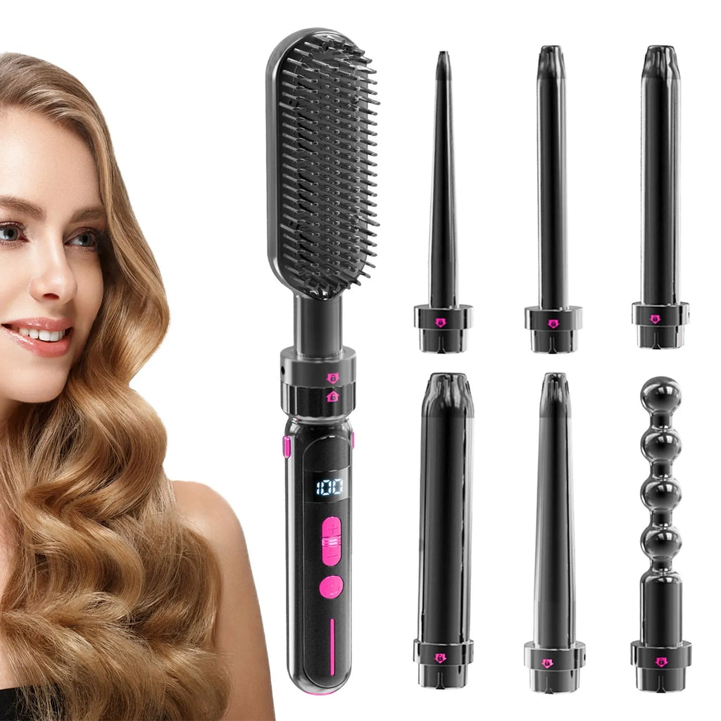 Black ceramic curly hair sticks, dual roll and straight styling tool, 21mm-30mm thermal conductor, wired AC power