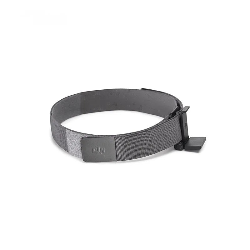 DJI Osmo Action 2 magnetic suction headband with polyester strap and plastic mount on a white background
