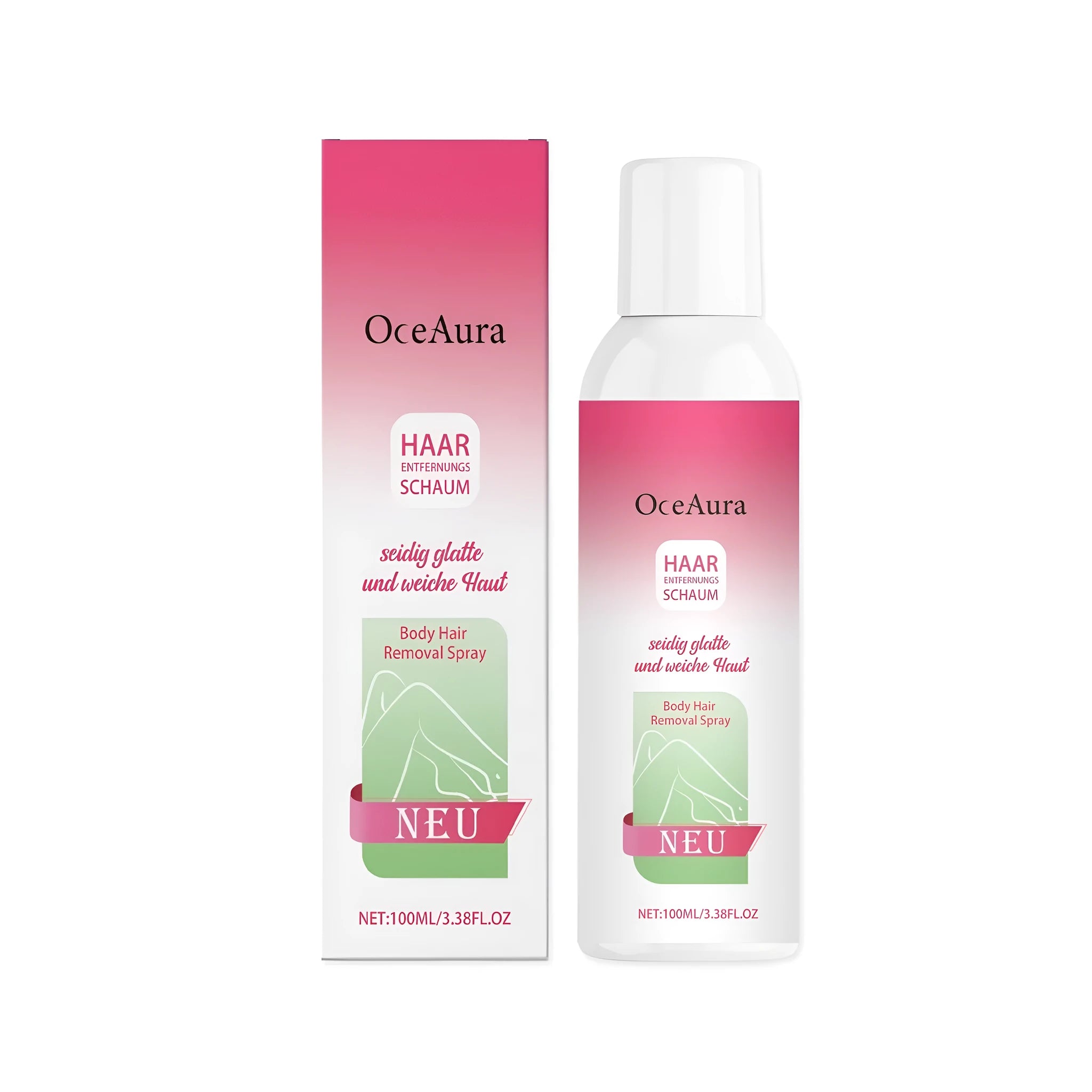 A 100ml spray bottle of body hair removal depilatory spray.