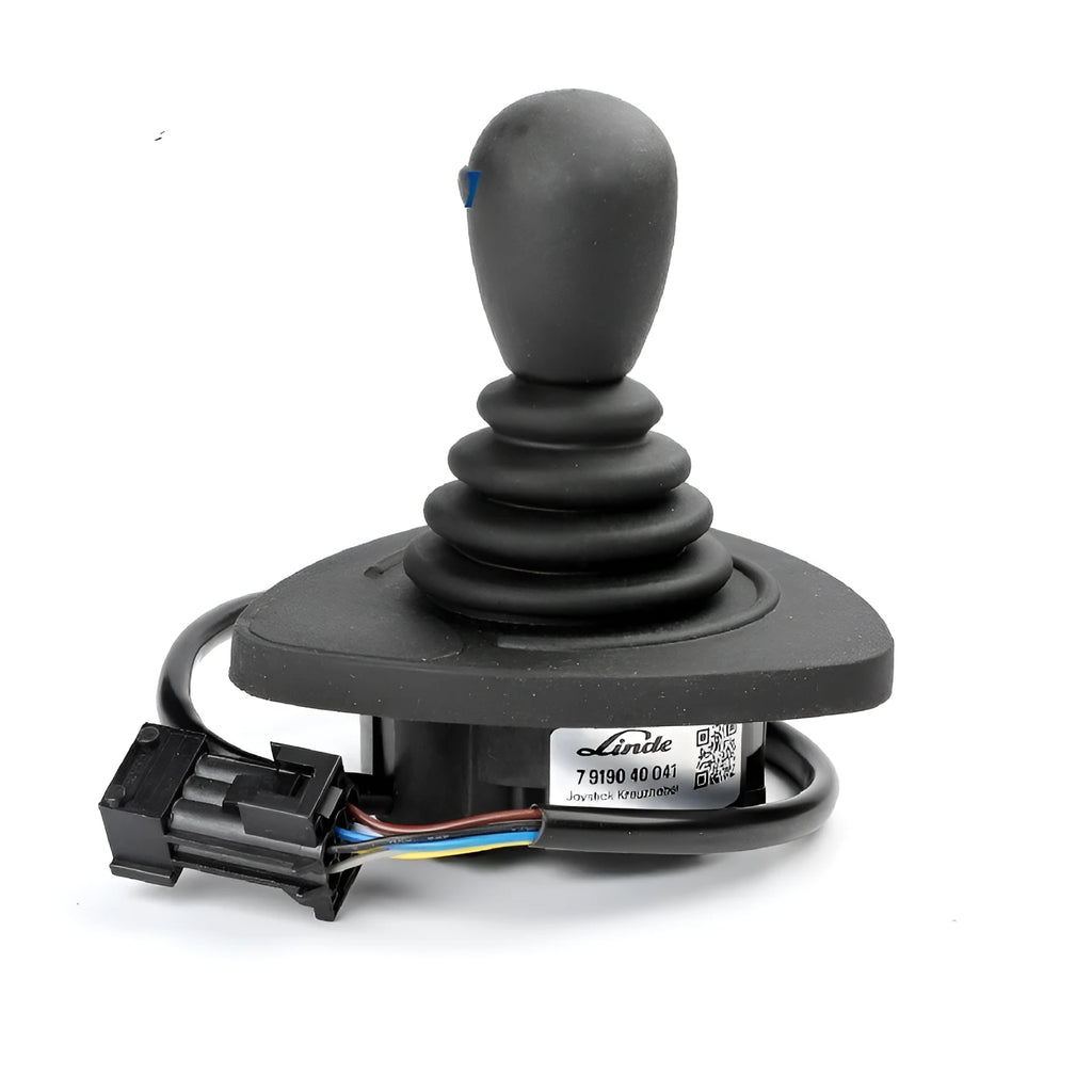 Black ABS plastic forklift hydraulic control lever joystick on steering wheel column