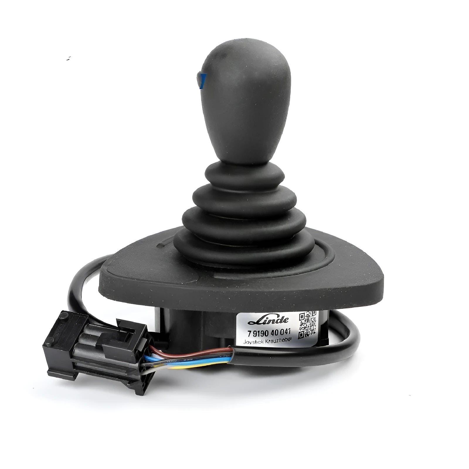 Black ABS plastic forklift hydraulic control lever joystick on steering wheel column