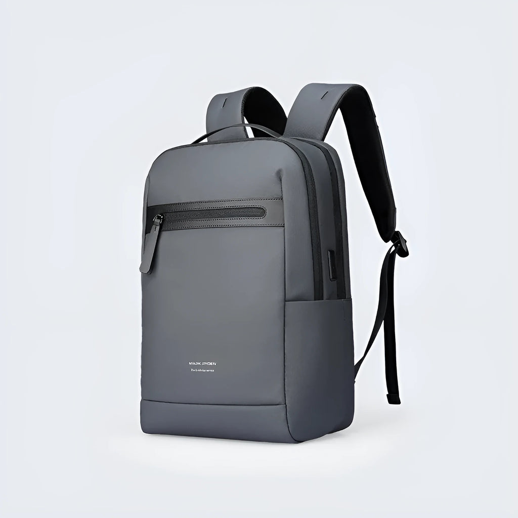 Graphite grey USB charging business backpack with Oxford cloth construction and under 20-litre capacity