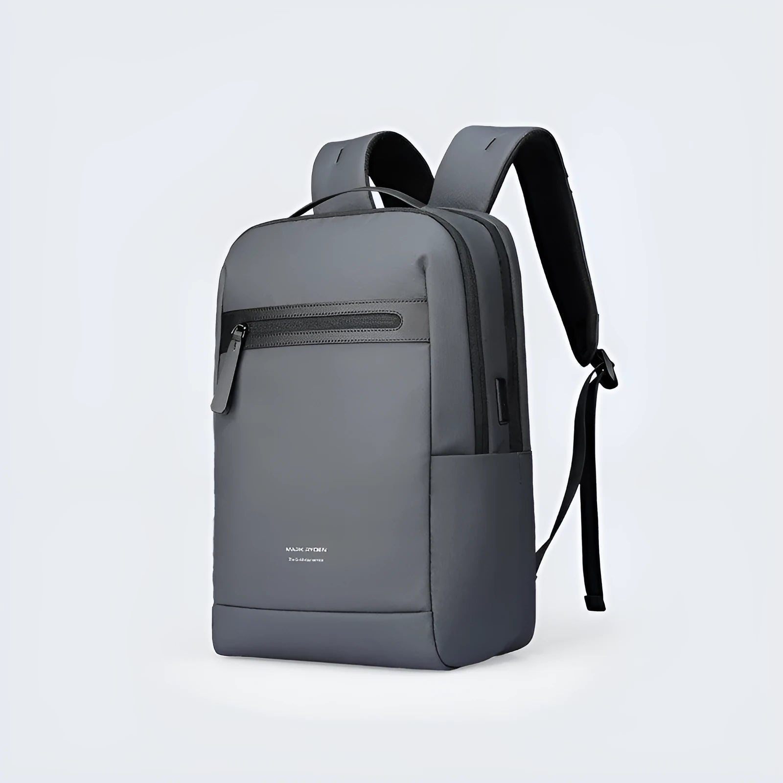 Graphite grey USB charging business backpack with Oxford cloth construction and under 20-litre capacity