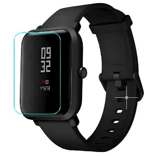 Amazfit Bip S smartwatch with clear HD hydrogel screen protector film applied