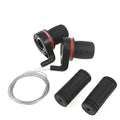Black bicycle handlebar rotary governor shifting handle set with cables and grips for mountain bike