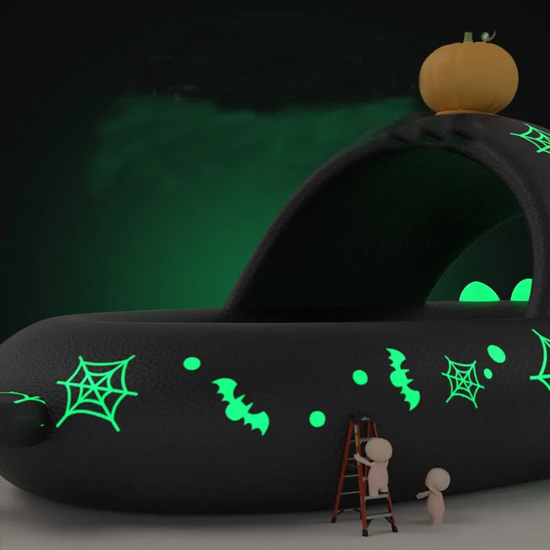 Luminous shark slippers for couples non-slip EVA bathroom house shoes glowing shark design