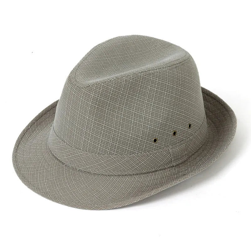 Classic brown fedora hat for men on a stand, showing structured crown and brim.
