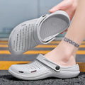 Men's soft bottom big toe beach shoes in black with EVA upper, available in sizes 36 to 46