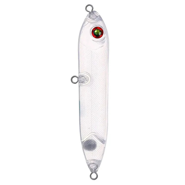 Transparent 9.5cm blank fishing lure body with 7mm eye for DIY bait building