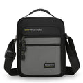 Men's nylon crossbody bag in a solid colour with a shoulder strap, showing urban simplicity style.