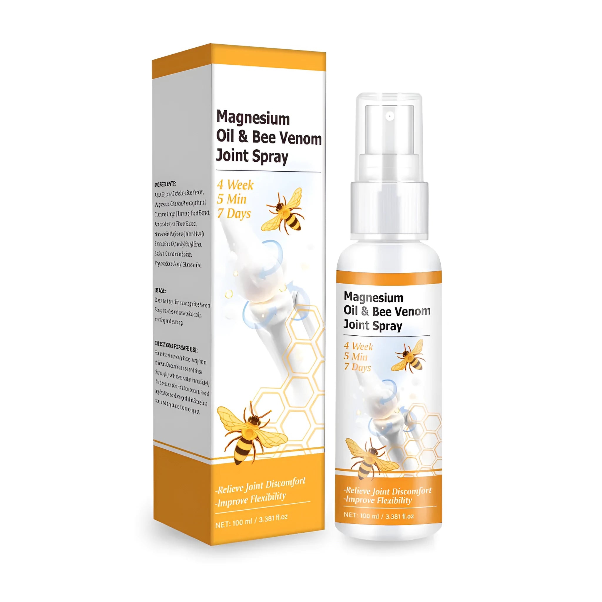 Magnesium oil bee joint spray gel 100ml bottle with spray mechanism