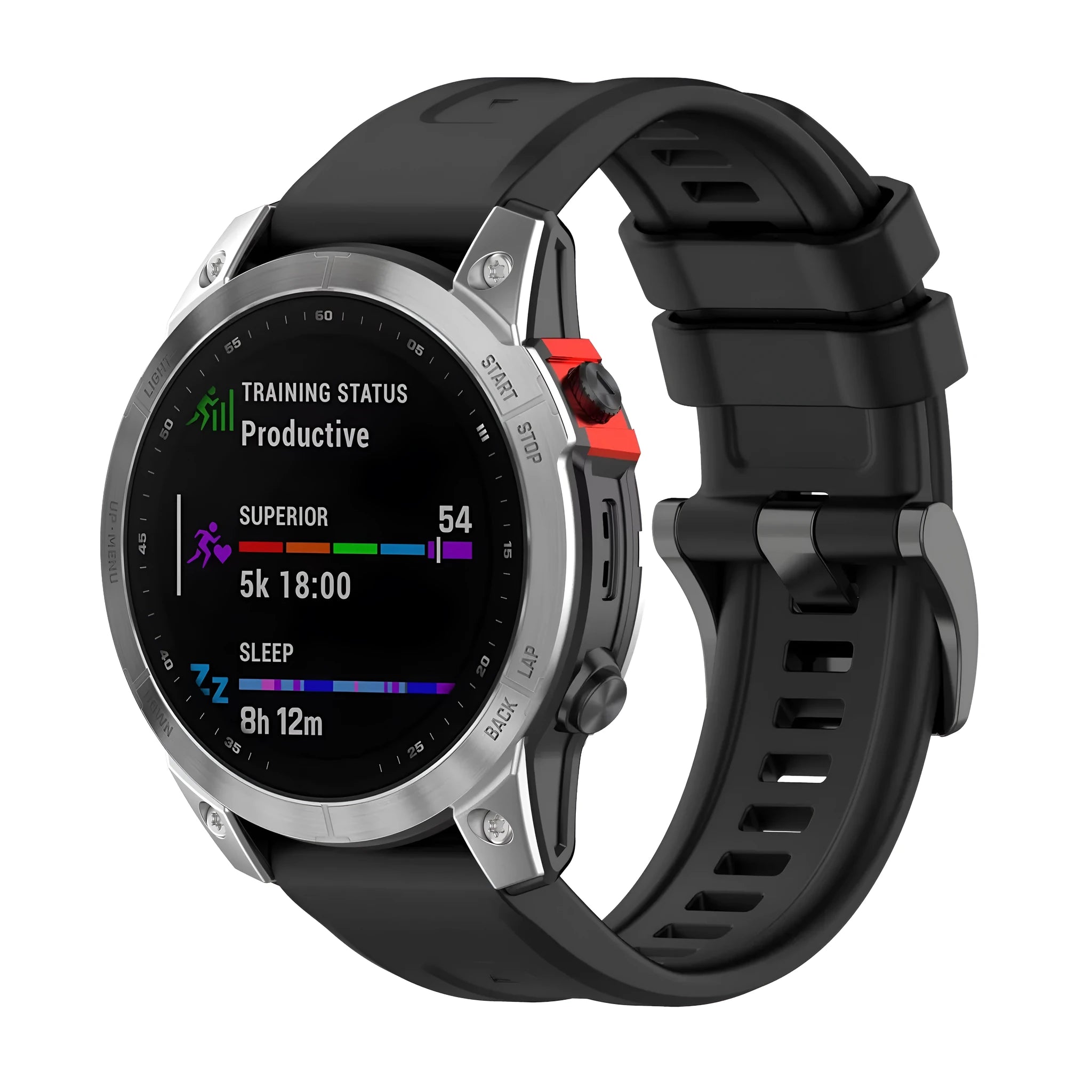 Jiaming Fenix7 quick release silicone sports watchband in multiple colours showing 20mm 22mm 26mm sizes